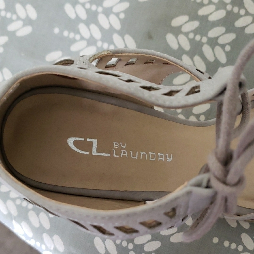 CL by Laundry Tan Heeled Sandals with Ankle Wrap - Picture 2 of 7